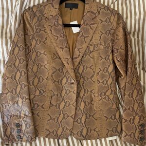 Nili Lotan Brown Snakeskin-Print Blazer
